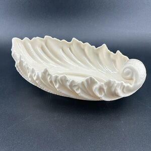 Vintage Lenox acanthus leaf fine porcelain dish blue/green mark 1930-1953